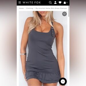 Charcoal Grey Halter Dress